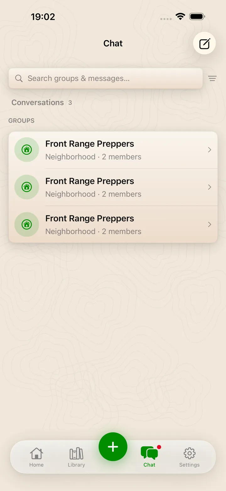 Group conversations list